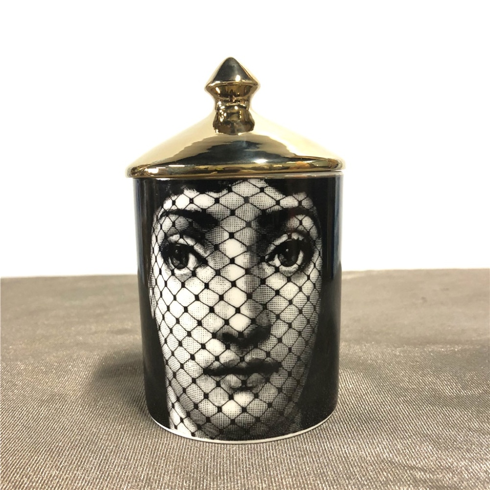New! Fishnet Face Storage Jar with Gold Top